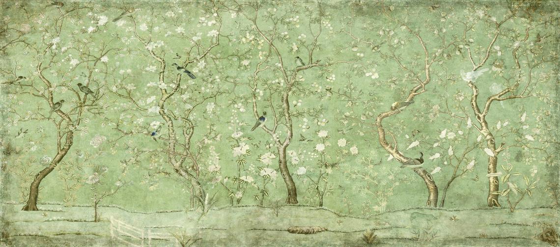 Emerald Chinoiserie Garden Wallpaper